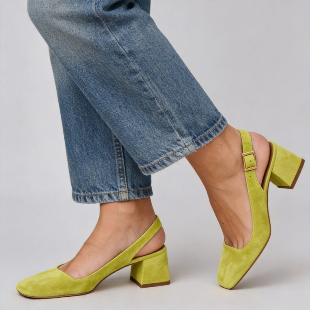 Women's Pointed Toe Slingback High Heels - One Strap Sandals for Large Sizes 40-43 Spring Summer Fashion Footwear