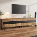 180x40x50cm TV Cabinet, Wood Color - Black Splice TV Stand, TV Cabinet With 4 Cabinets, Living Room Cabinet With 8 Support Legs, Recommended Load Capacity 30kg, Symmetrical Design, Lowboard