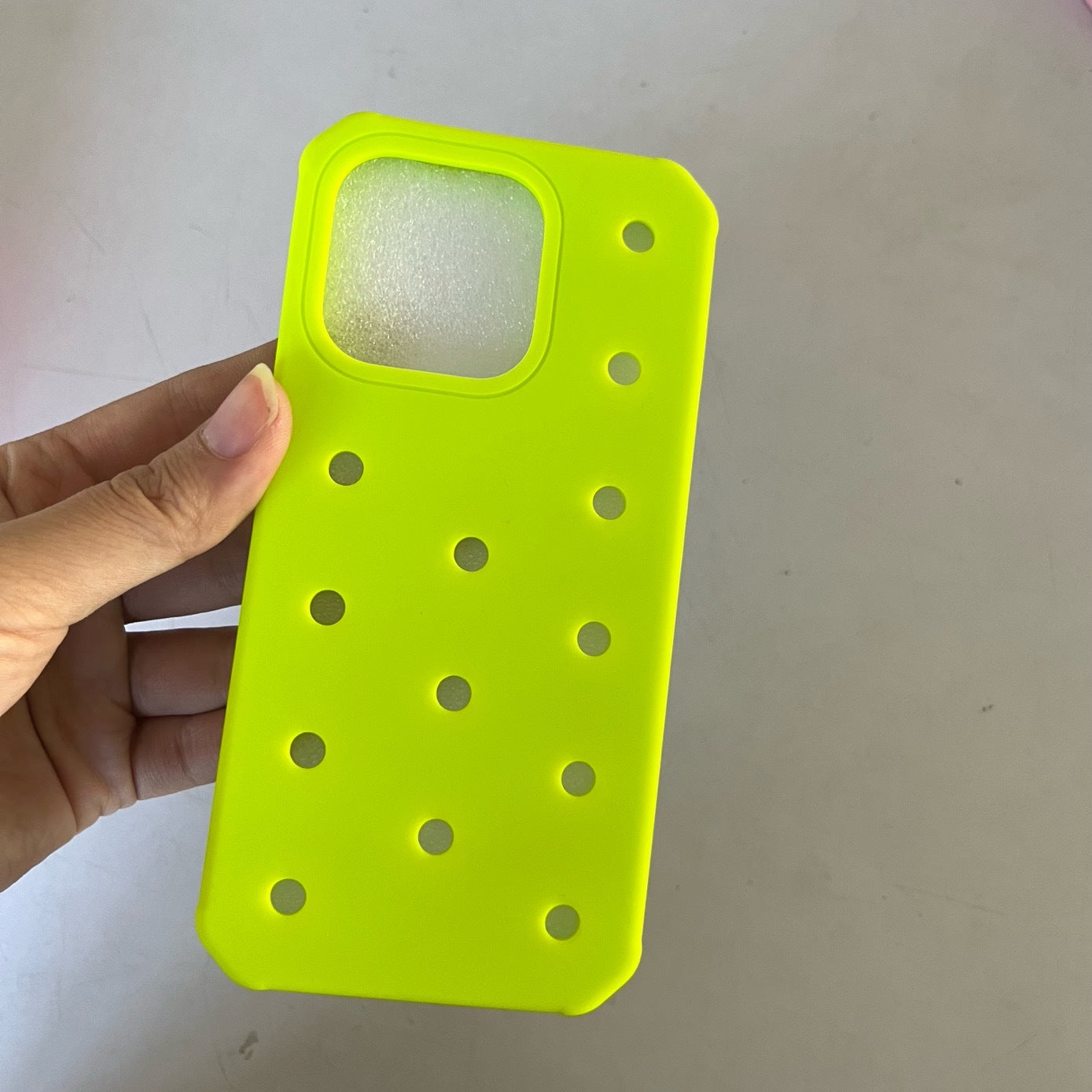 Suitable For 11 16Plus Hole DIY Shoe Buckle Pattern Silicone Phone Case