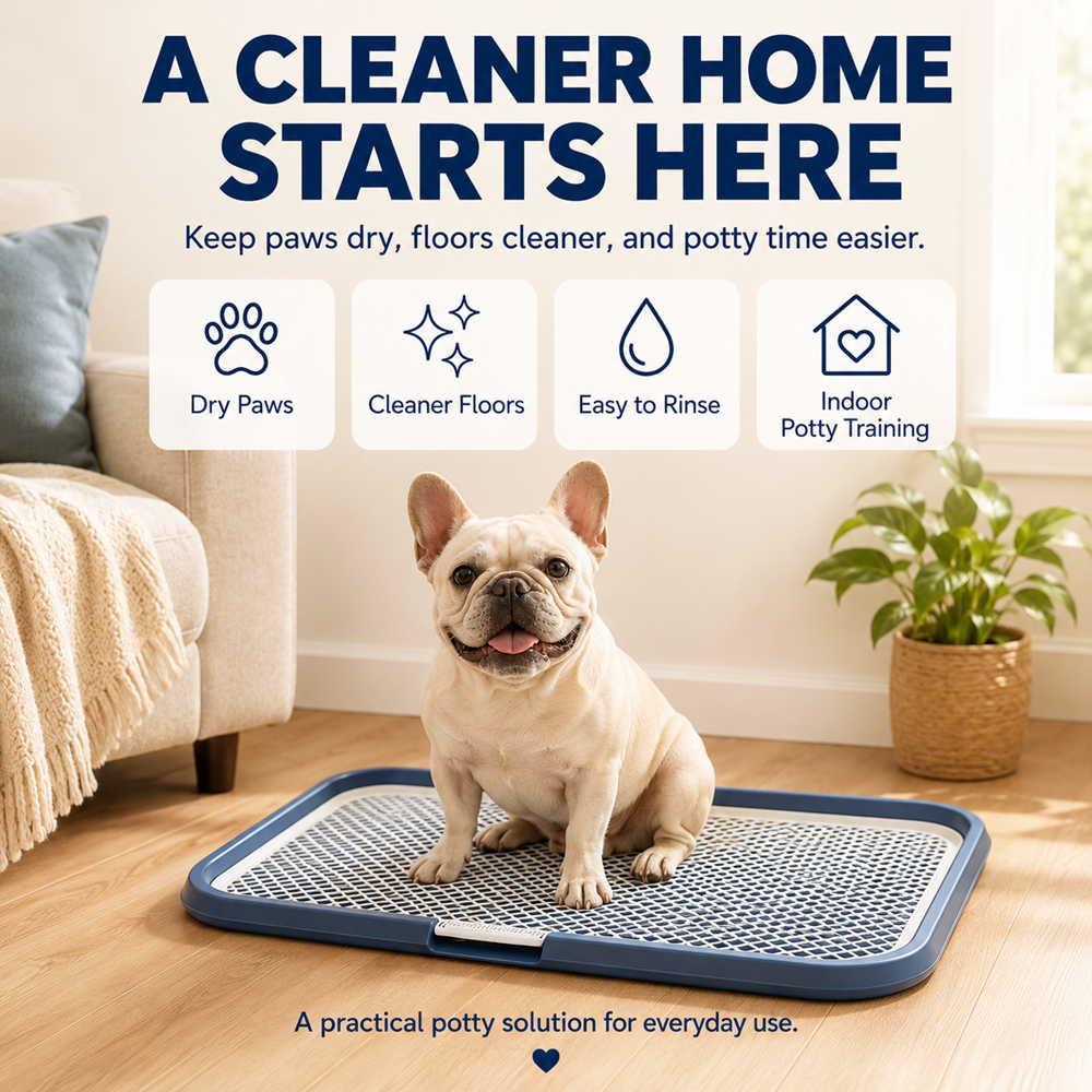Dog Potty Tray With Removable Grating, Leak-Proof Indoor Dog Toilet For Puppy Training