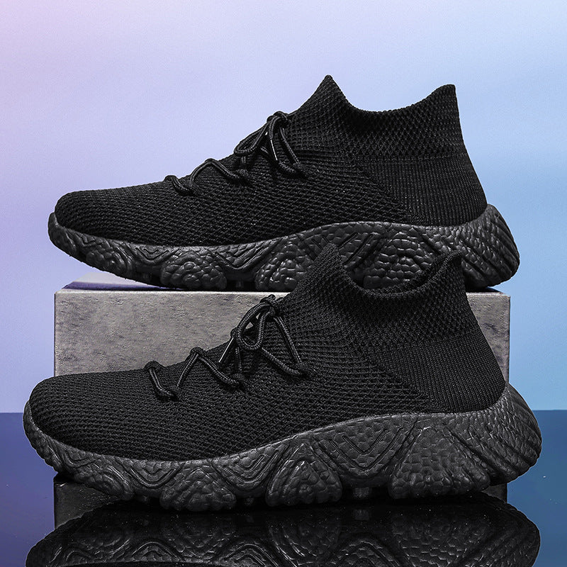 Outdoor Casual Shoes Thick-soled Flyknit Breathable Sneakers