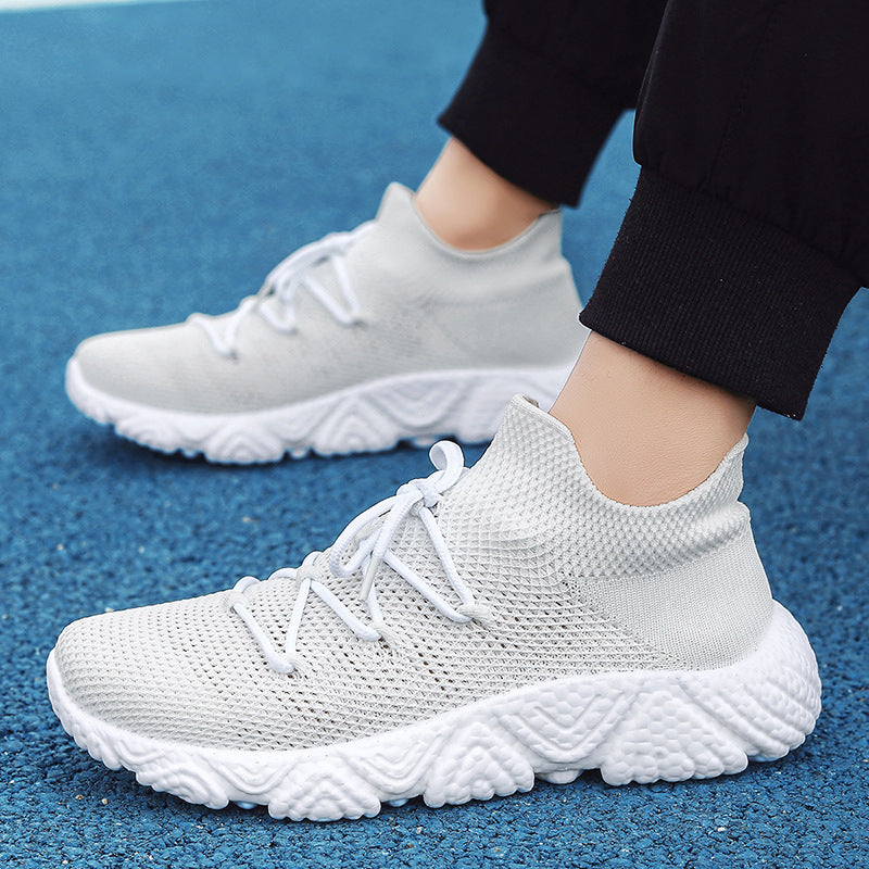Outdoor Casual Shoes Thick-soled Flyknit Breathable Sneakers