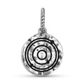 Crop Circles Nine Planets Symbol 925 Sterling Silver Hand Textured Dangle Charm For Charm Bracelets