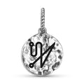 Angels MAHASIAH Symbol 925 Sterling Silver Hand Textured Dangle Charm For Charm Bracelets