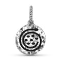 Mu Lemurian Symbols Mother Of Life Symbol 925 Sterling Silver Hand Textured Dangle Charm For Charm Bracelets