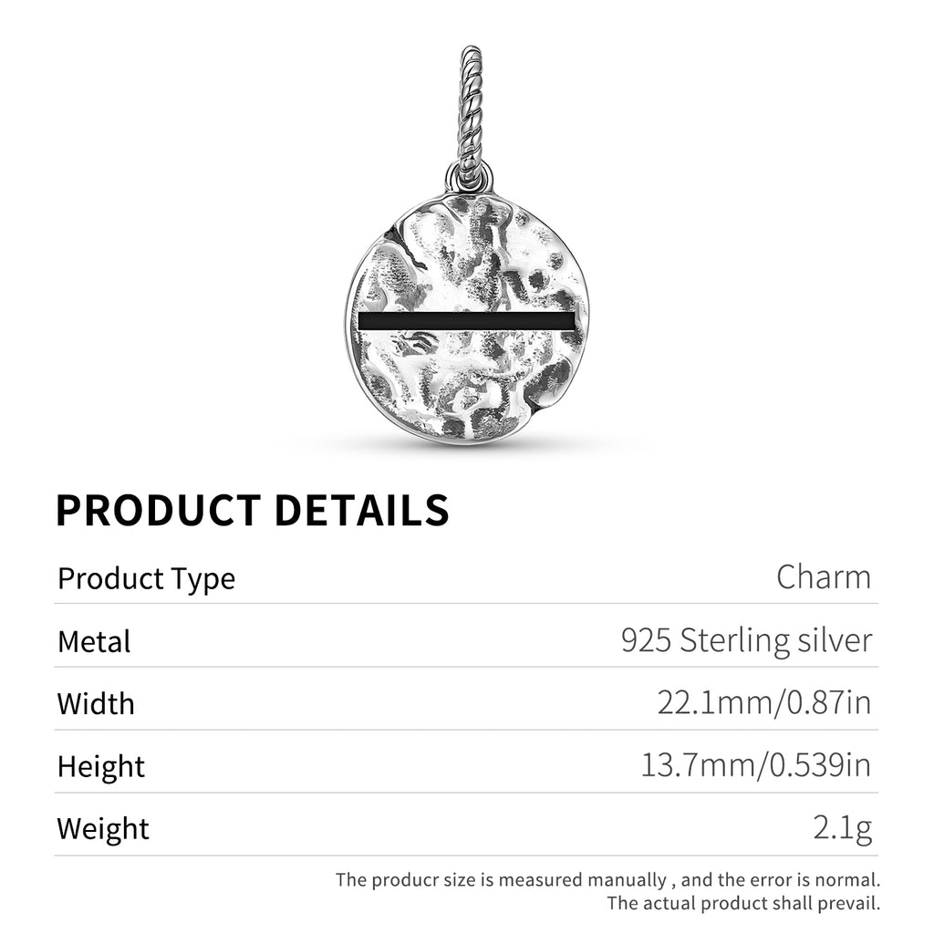 Latvian Maras Zeme Earth Mother Symbol 925 Sterling Silver Hand Textured Dangle Charm For Charm Bracelets