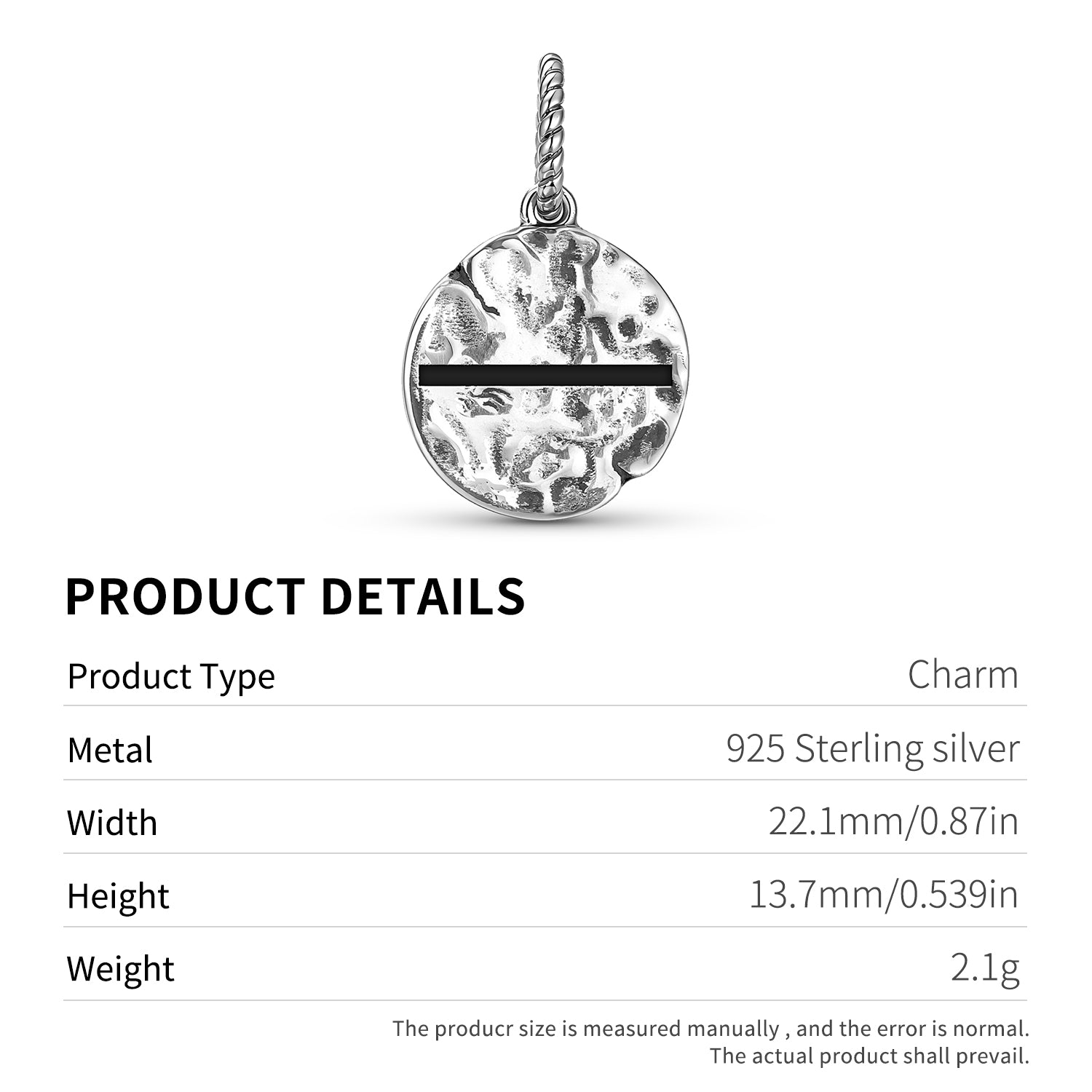 Latvian Maras Zeme Earth Mother Symbol 925 Sterling Silver Hand Textured Dangle Charm For Charm Bracelets