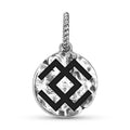 Latvian Krupitis Symbol 925 Sterling Silver Hand Textured Dangle Charm For Charm Bracelets
