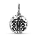 Central America Damballa Symbol 925 Sterling Silver Hand Textured Dangle Charm For Charm Bracelets