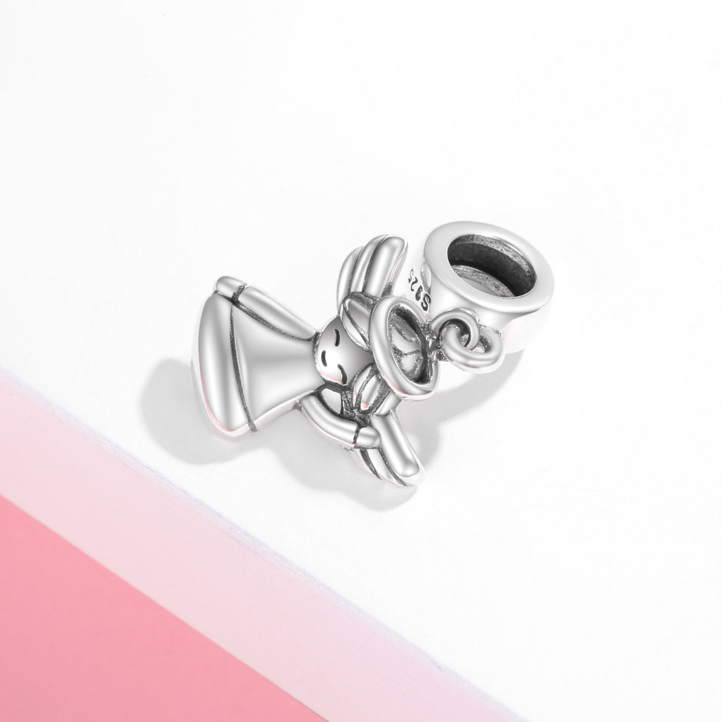 S925 Sterling Silver Angel Wings Heart Dangle Charm Love Pendant Bead For DIY Charm Bracelet Necklace Jewelry Gift