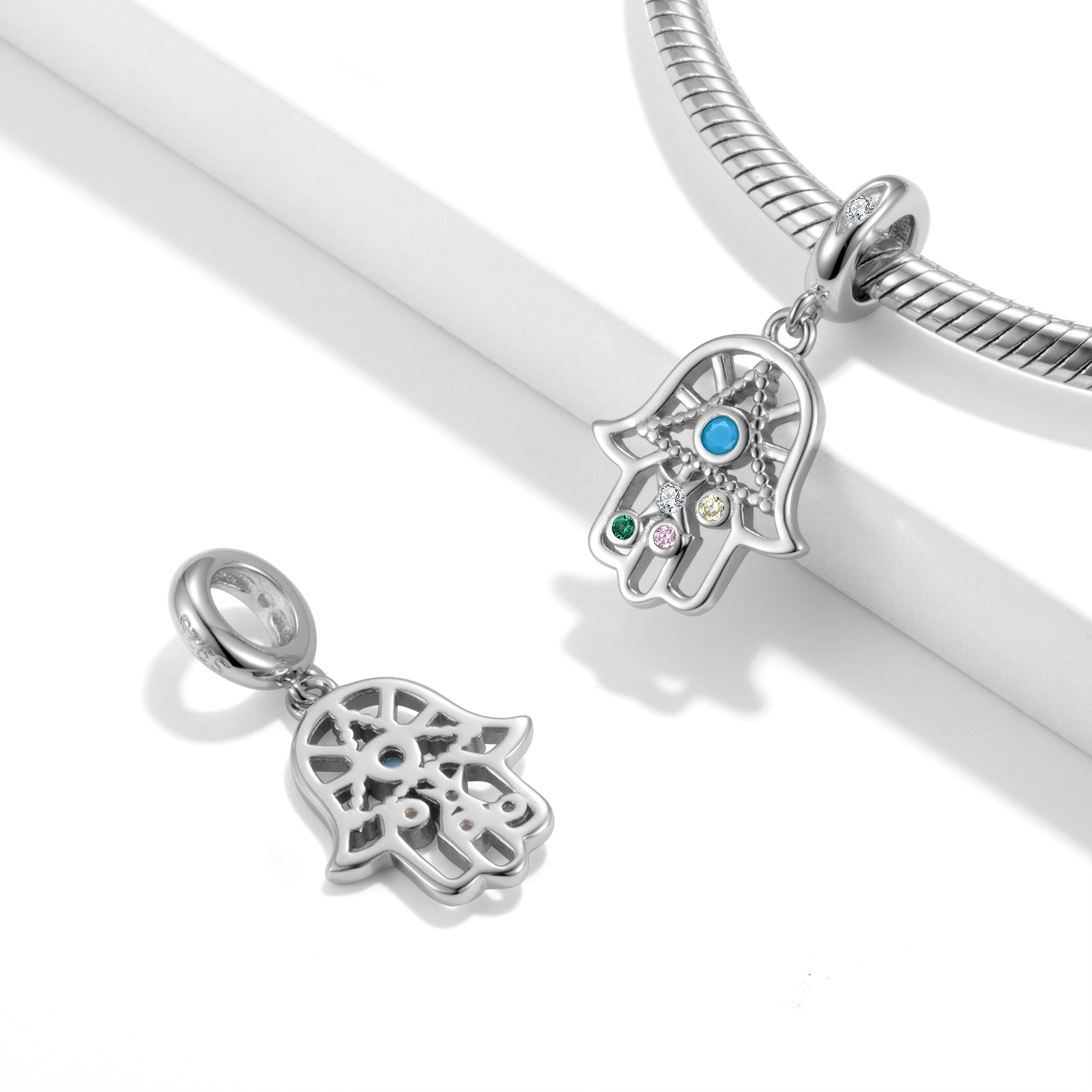 Minimalist Fatima Hand Pendant, 925 Silver Bead Necklace And Bracelet DIY Jewelry