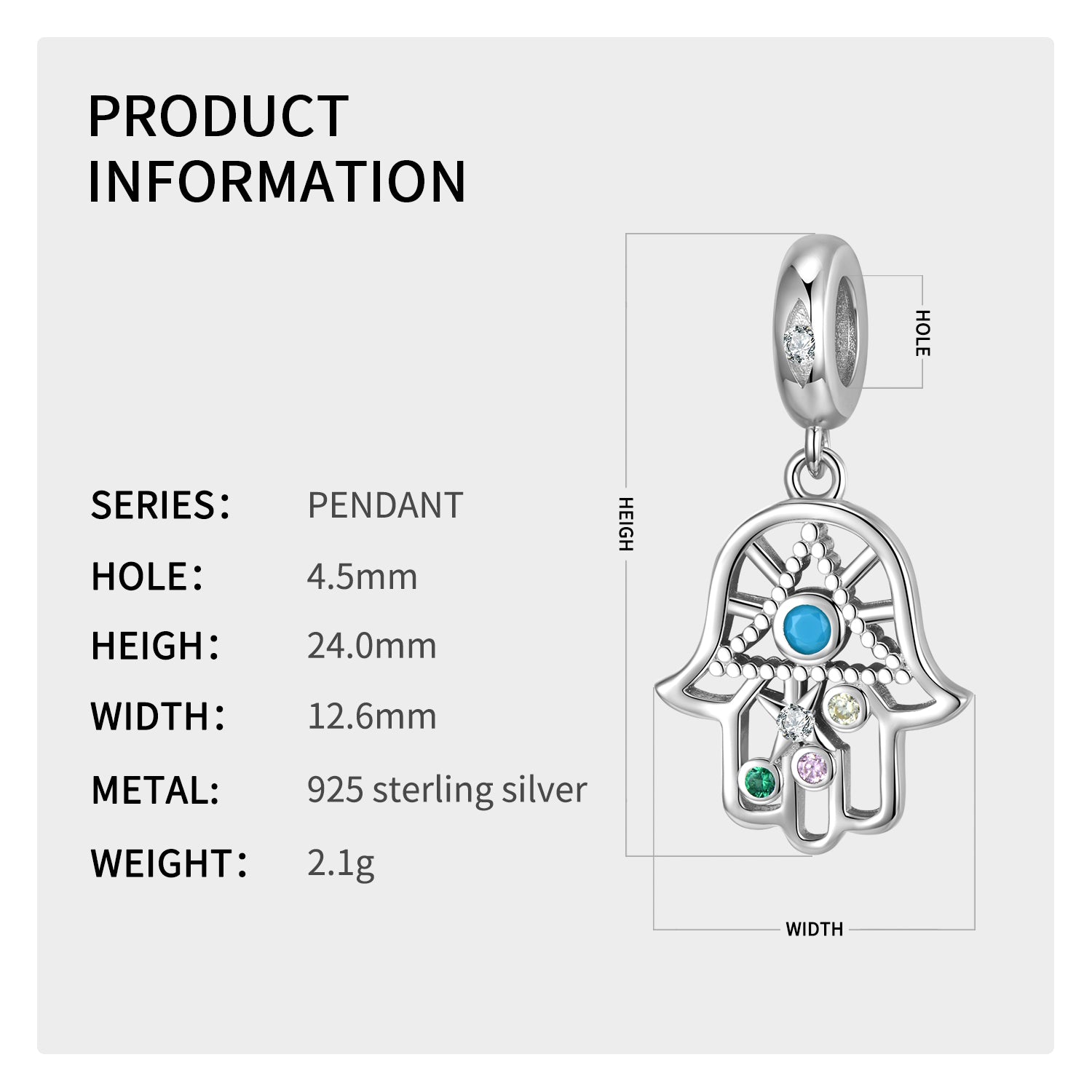 Minimalist Fatima Hand Pendant, 925 Silver Bead Necklace And Bracelet DIY Jewelry