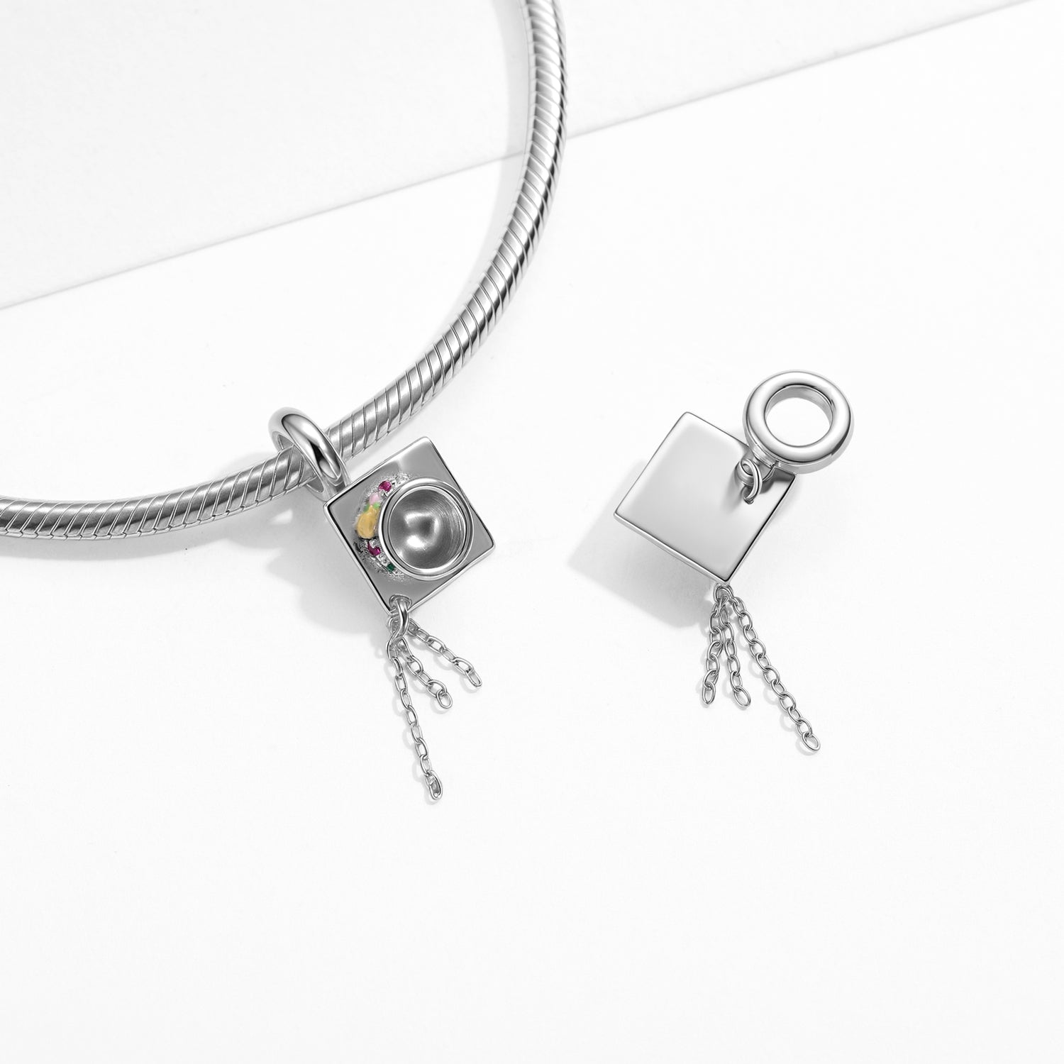 Floral Graduation Cap Charm 925 Sterling Silver Stone Pendant Bead For DIY Charm Bracelet Necklace Graduation Jewelry Gift