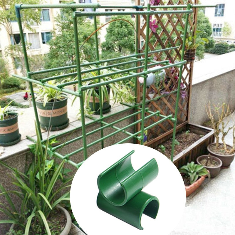 1o0Pcs Garden Bamboo Cane Flexi Balls Fruit Cage Netting Connectors Fixing Clips