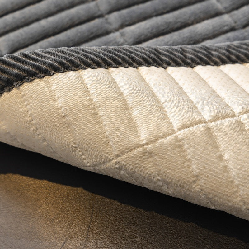 Flannel Sofa Cushion Thickened And Non-slip For Fall And Winter