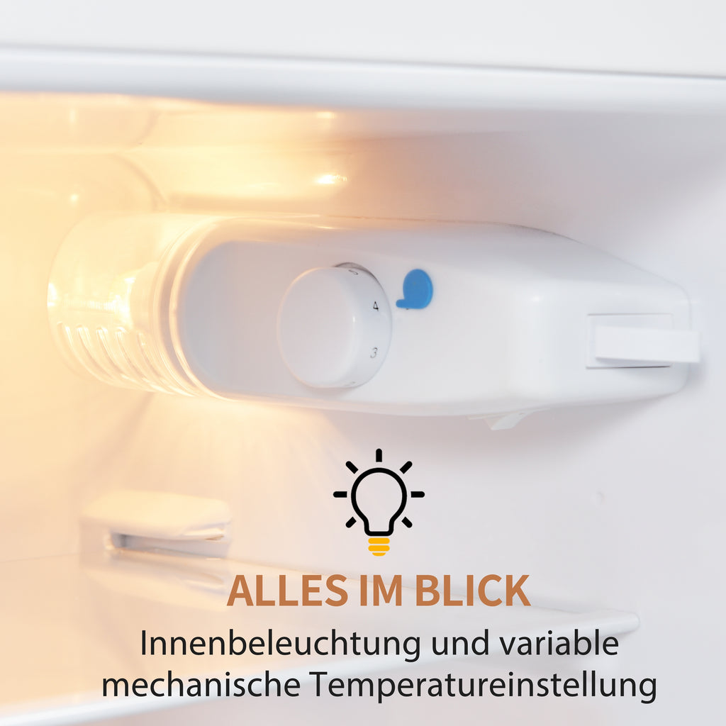 Retro Fridge-freezer, 105.5 Cm High, 41 Cm Wide, Two-door, 92-liter Total Capacity, With 28-liter Freezer Capacity. 116 KWhyear,  LED Light. Energy Class D