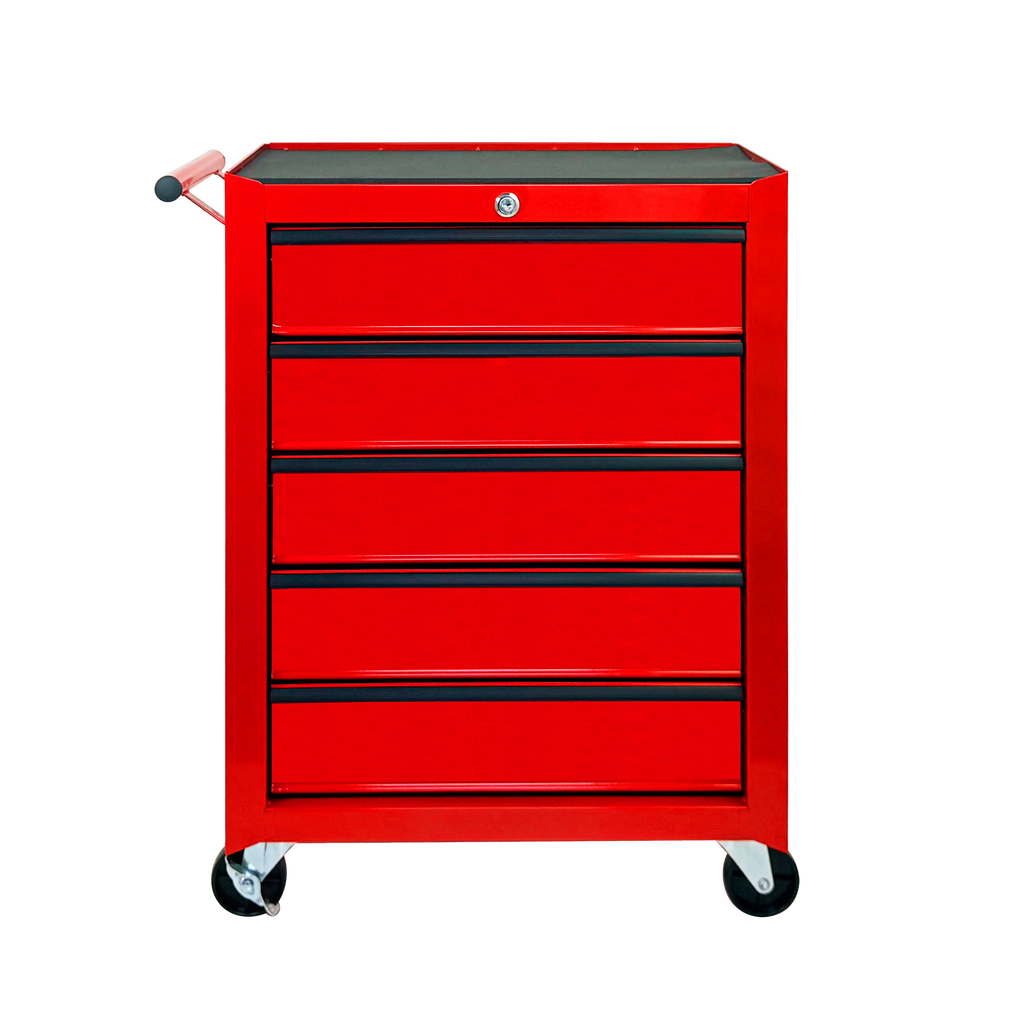Excelo 5 Drawer Rolling Tool Chest, Ball Bearing Slides, Steel Storage For Garage And Workshop