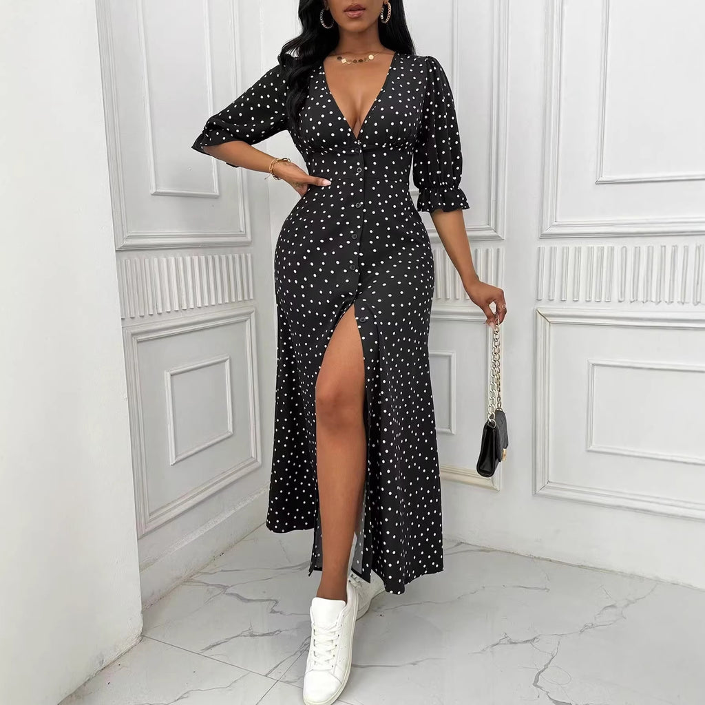 Polka-dot Elegant Casual Dress For Women