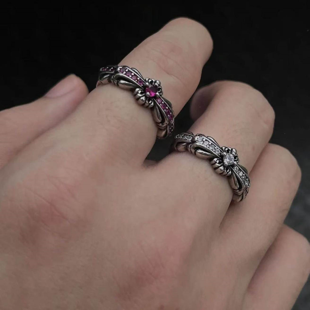 Neon Iris Flower Ring Vintage Style
