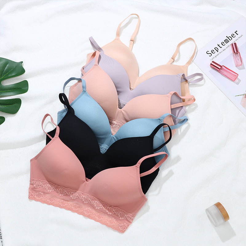 Lace Smooth-surface Bra French Style Wireless