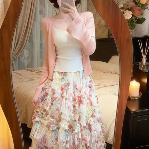 H1413 Soft-style Asymmetric Skirt