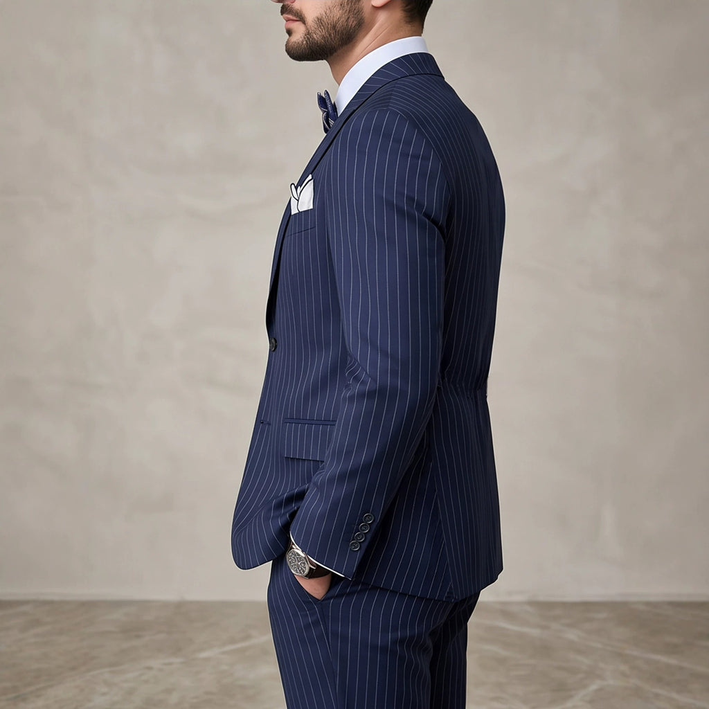 Mens Striped Business Suit Set