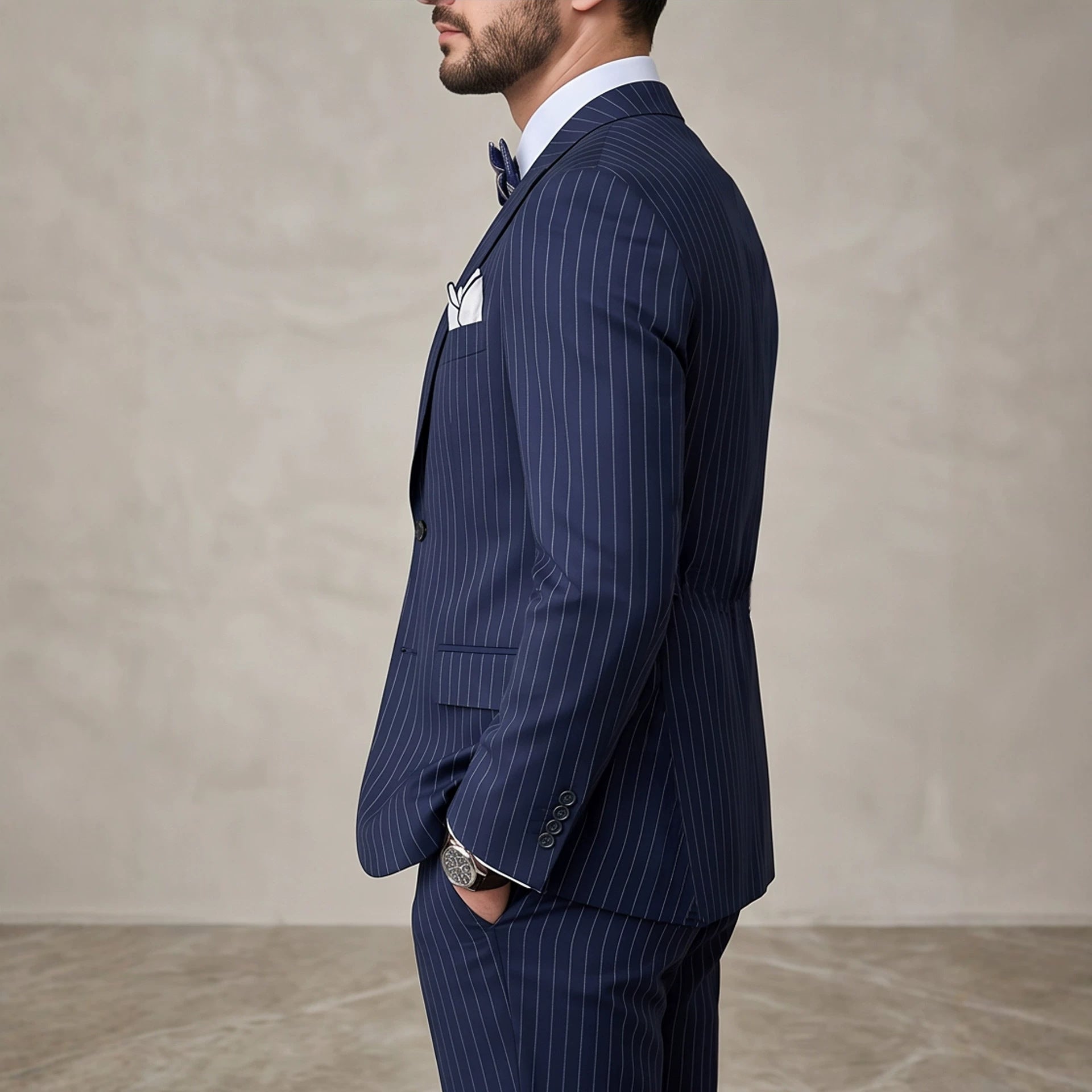 Mens Striped Business Suit Set