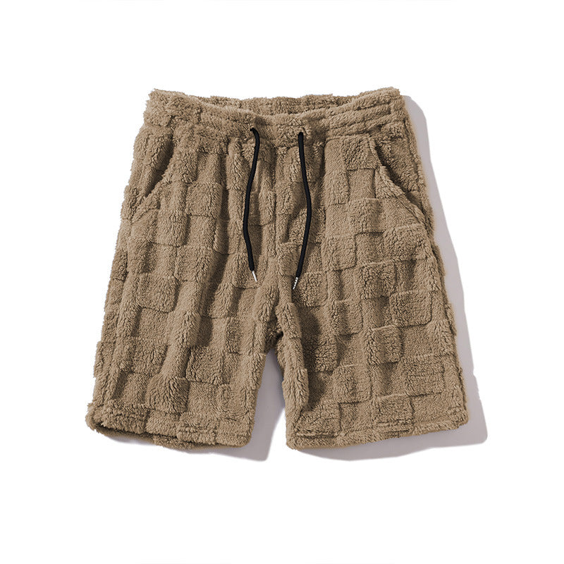 Straight-leg Plaid Mens Athletic Shorts