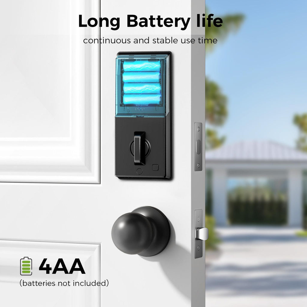 Keyless Entry Door Lock With Handle App-Controlled Front Door Lock Set With Keypad  Auto-Lock & One-Touch Locking  Anti-Peep Code Feature  Easy Installation