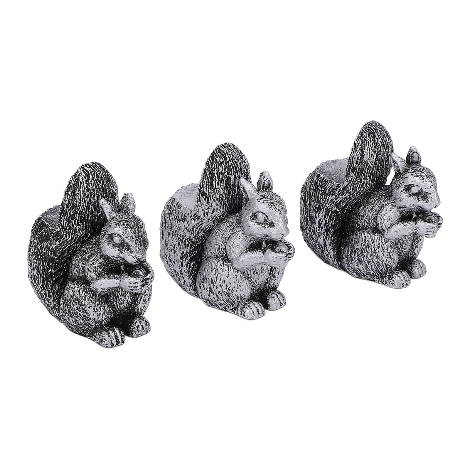 3PCS Flower Pot Decorative Feet Resin Animal Statue Plant Pot Support Feet Planter Riser For Outdoor Garden Squirrel