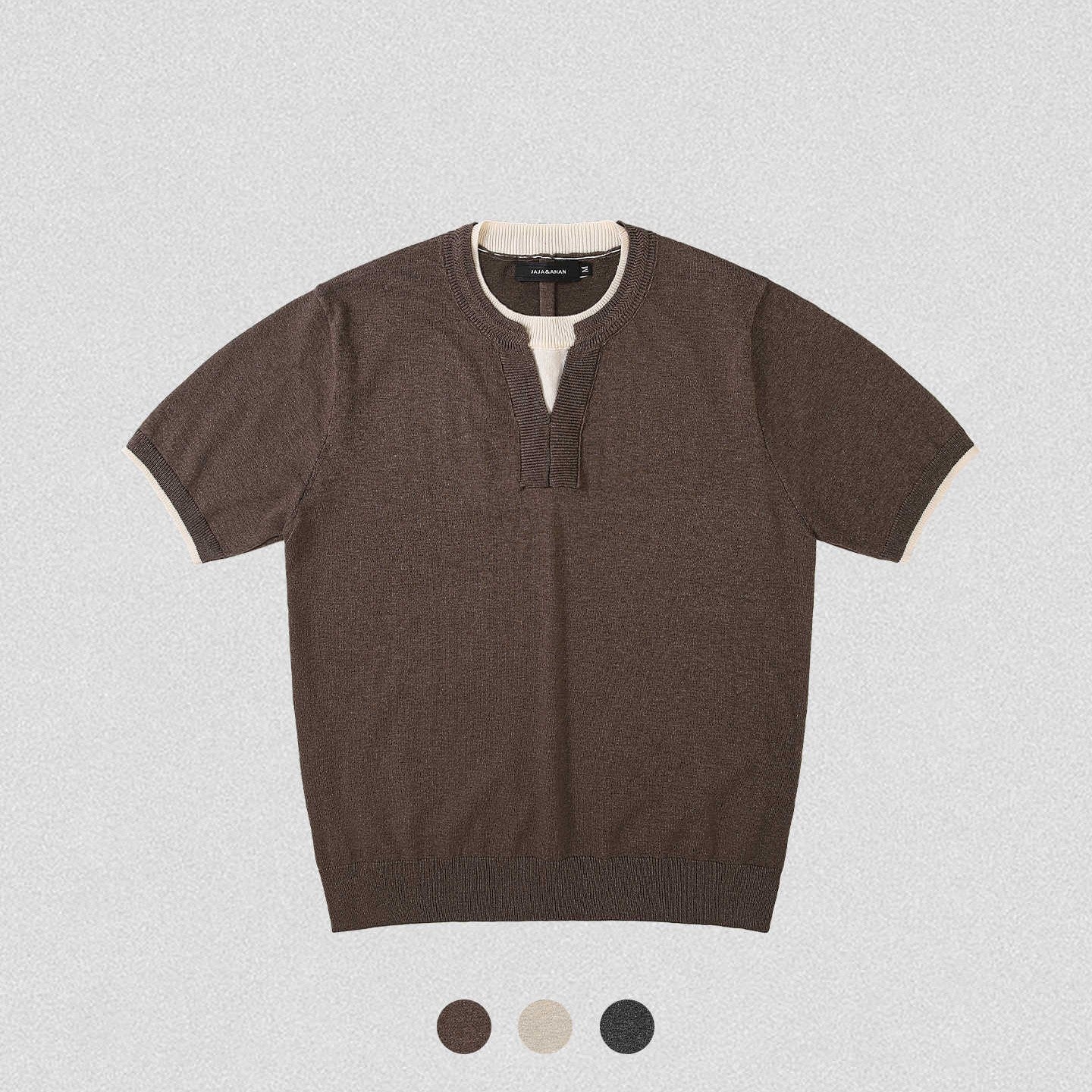 Relaxation Knitted Short-sleeved T-shirt Male