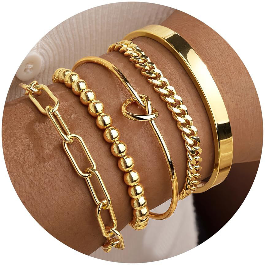 Womens Fashionable Cuban-Chain Adjustable Bracelet