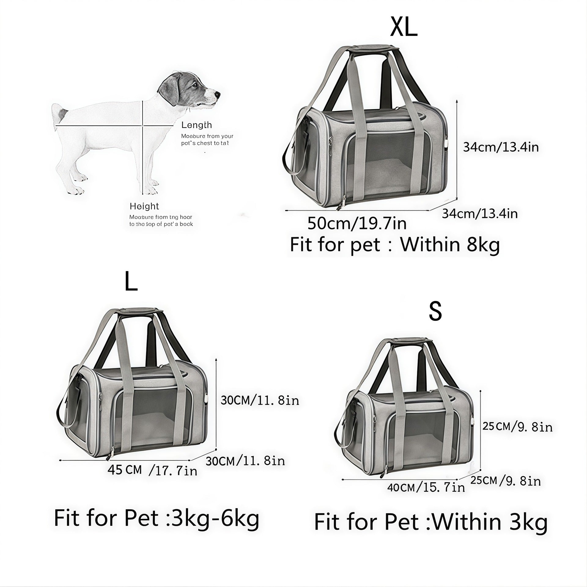 Cat Carriers Dog Carrier Pet Carrier For Small  Medium Cats Dogs Puppies, TSA Airline Approved Small Dog Carrier Soft Sided, Collapsible Waterproof Travel Puppy Carrier