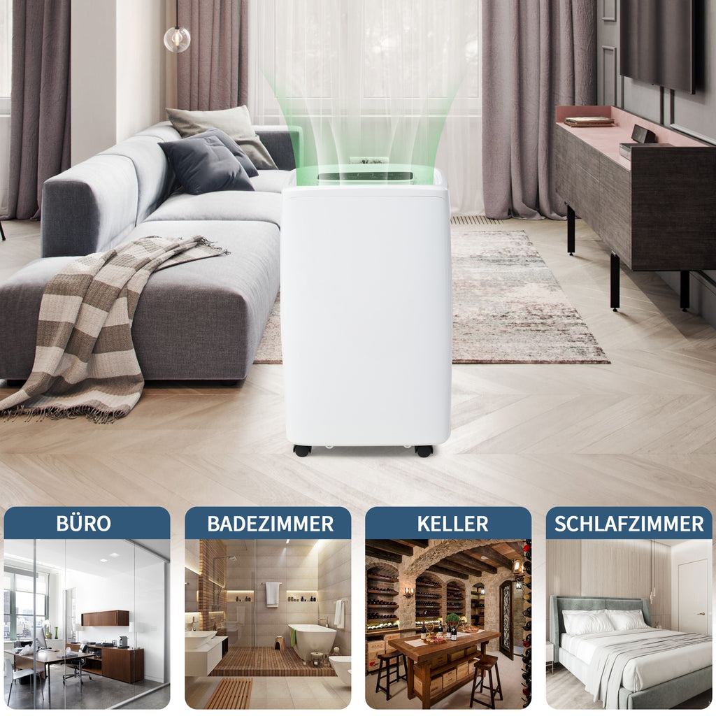 12L Day Dehumidifier For 3-in-1 Dehumidifier, Air Purifier, And Laundry Dryer 1.5L Water Tank, 24-Hour Timer, Mold And Moisture Resistant LED Display.