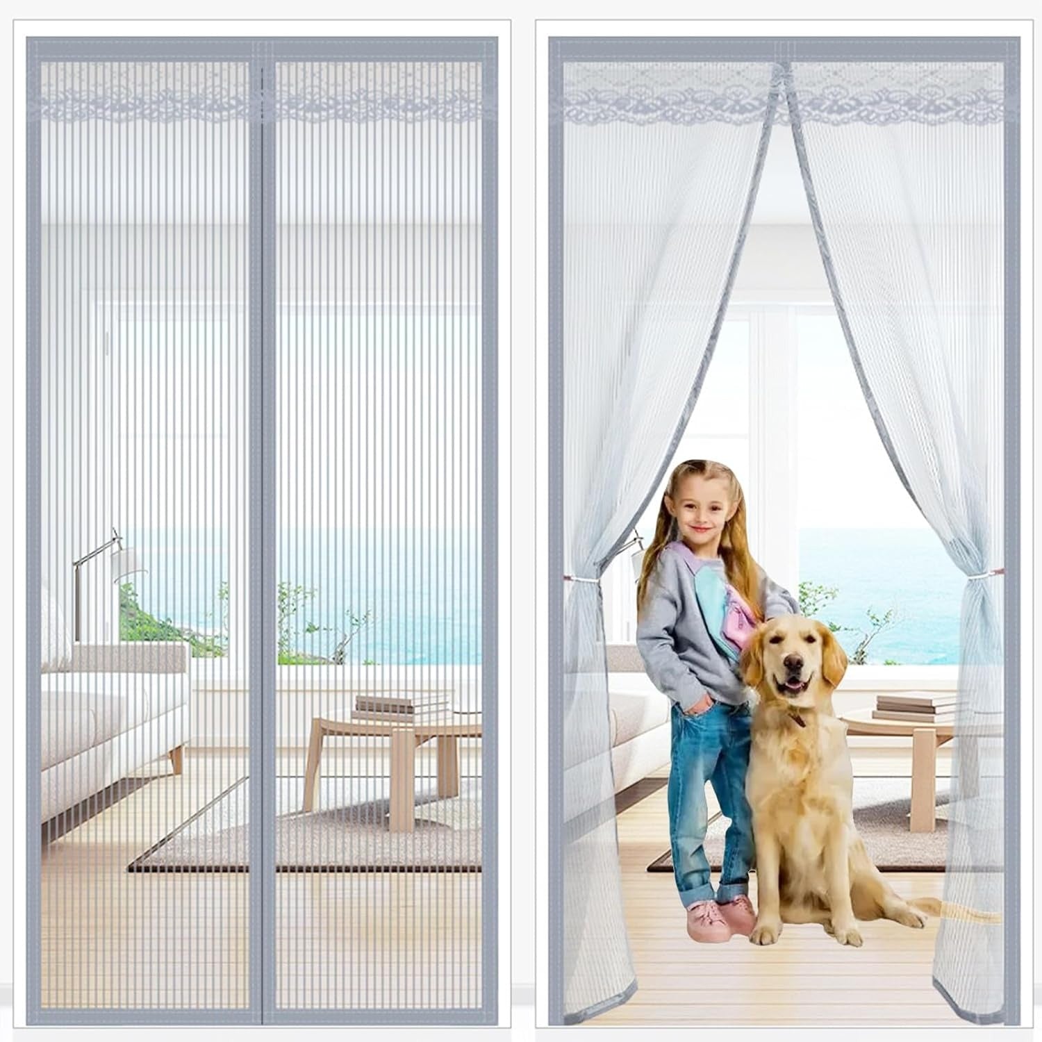 Magnetic Mosquito-proof Screen Door, Breathable And Insect-resistant, Easy To Install Without Drilling, Magnetic And Quiet, Suitable For Kitchen Doors, Bedroom Doors, Balcony Doors, And Living Room Do