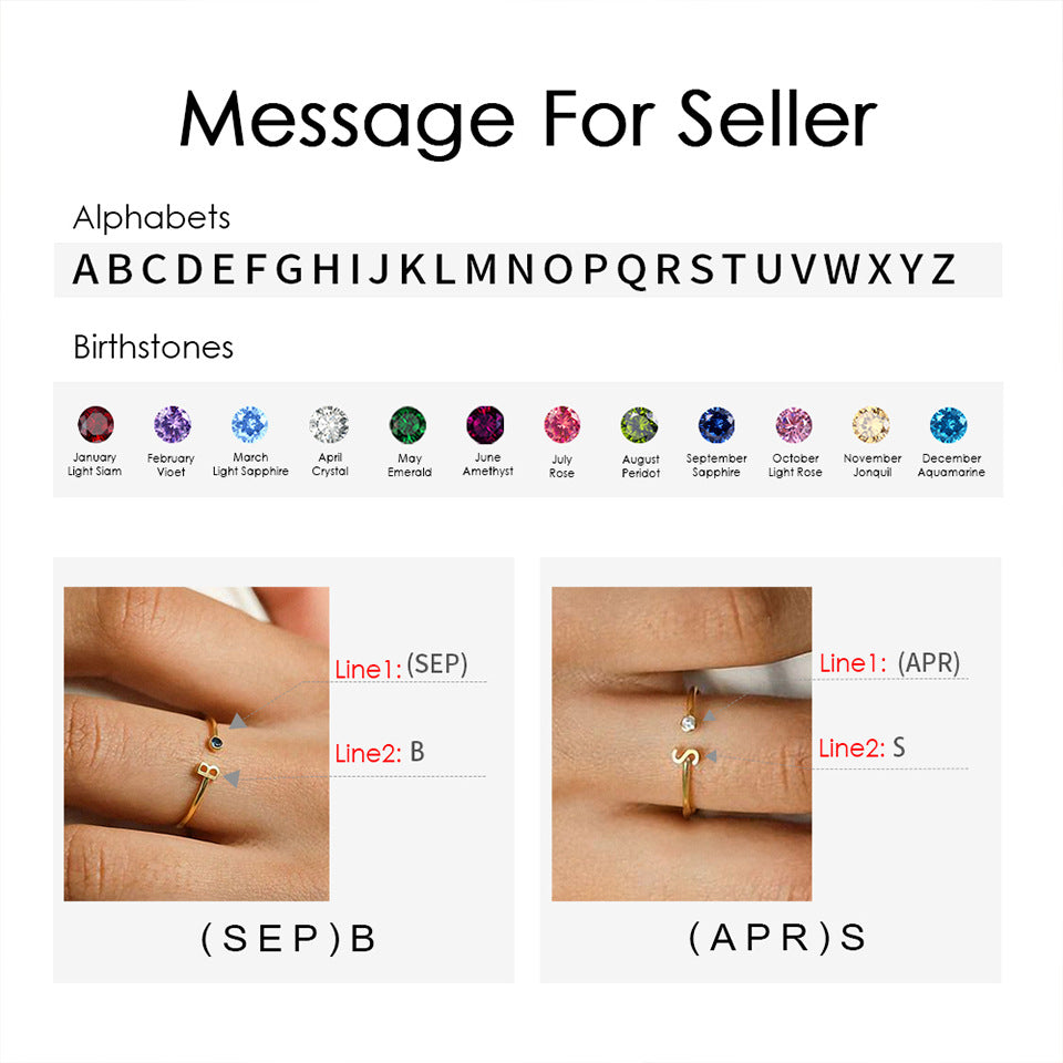 Stainless Steel Ring For Women 26-letter Ring