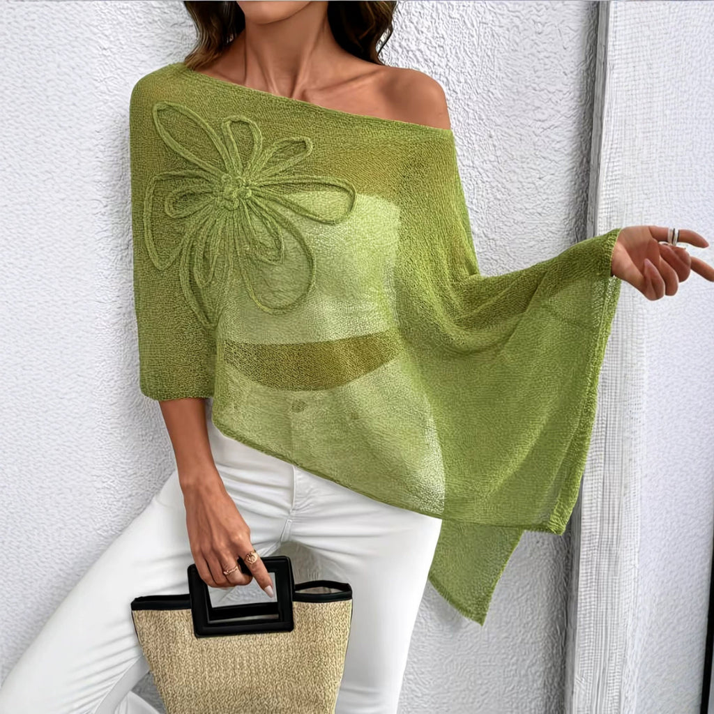 Womens Elegant Vintage Asymmetrical Knit Top