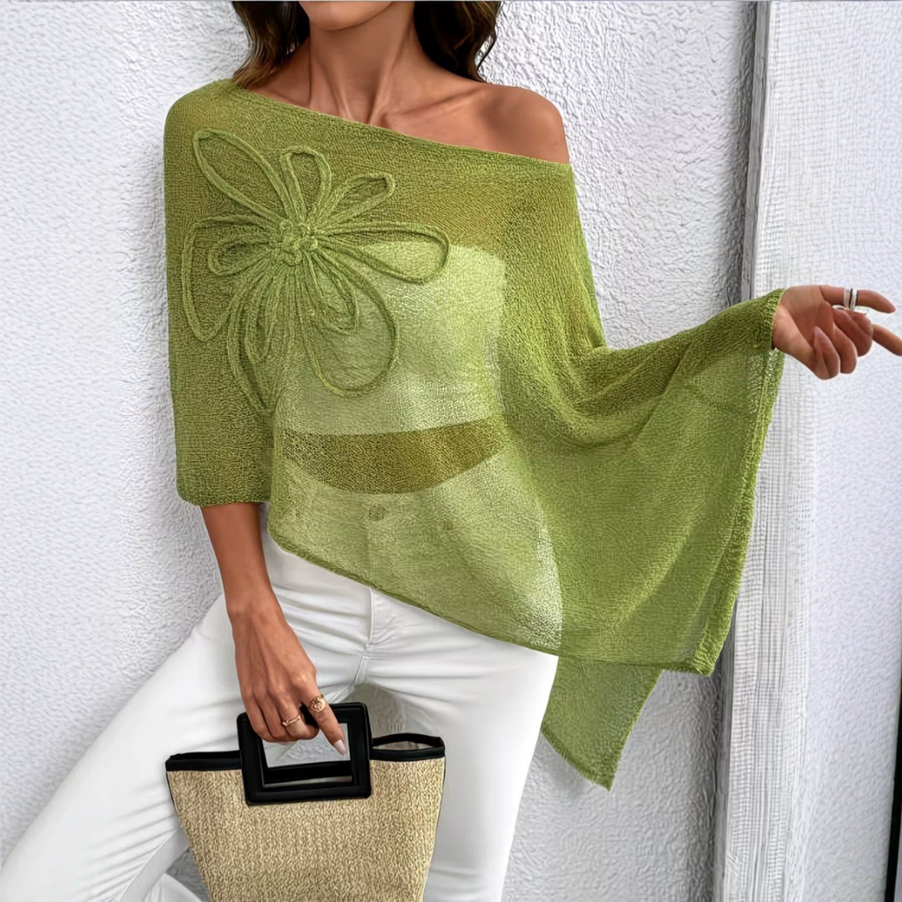 Womens Elegant Vintage Asymmetrical Knit Top