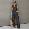 Women's Two-piece Asymmetric Vest Overalls