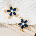 Irregular Neptune-inlaid Handmade Flower Earrings