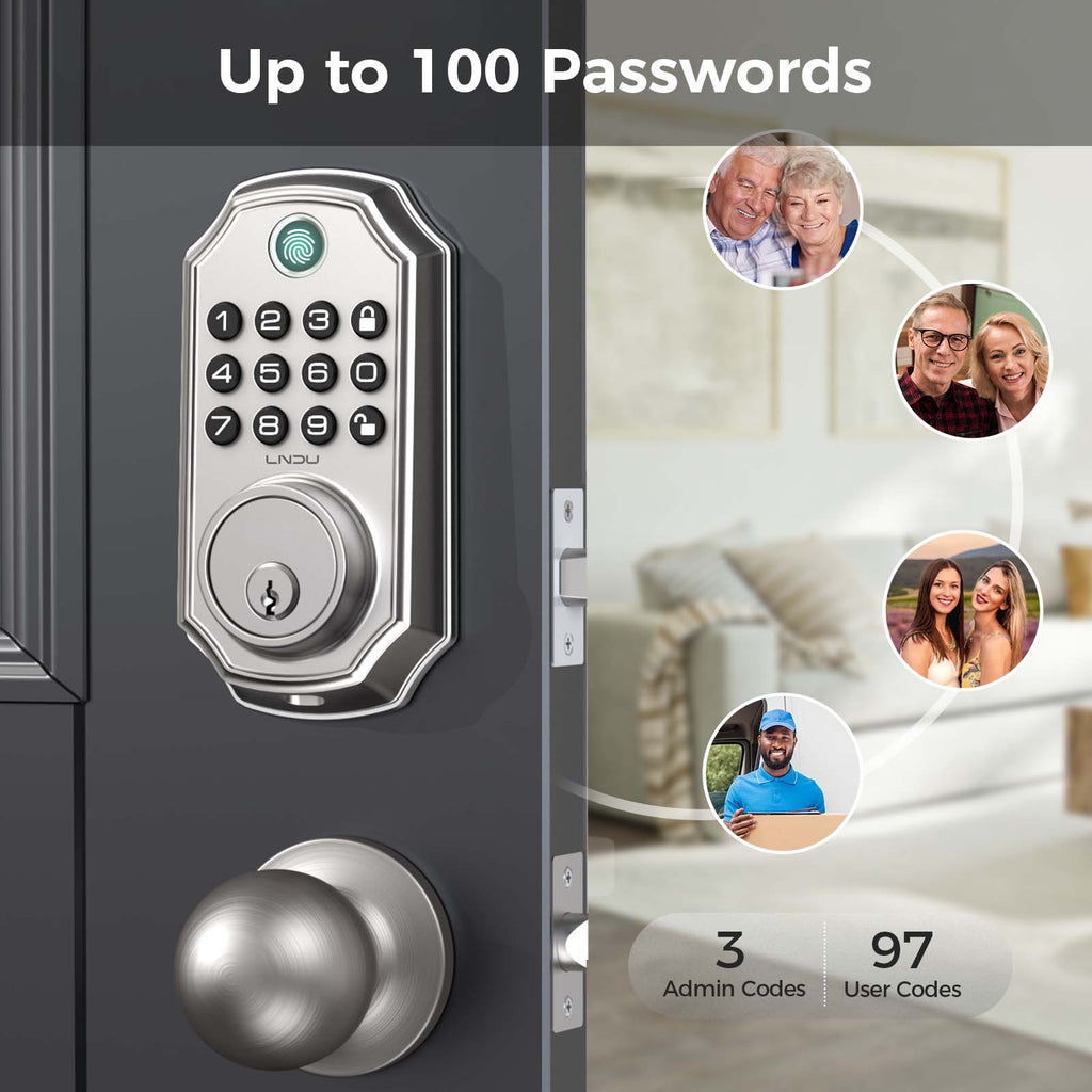 Keyless Entry Door Lock With Handle App-Controlled Front Door Lock Set With Keypad  Auto-Lock & One-Touch Locking  Anti-Peep Code Feature  Easy Installation