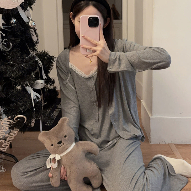 Autumn LongsleeveLong Pants Polkadot Loungewear Set