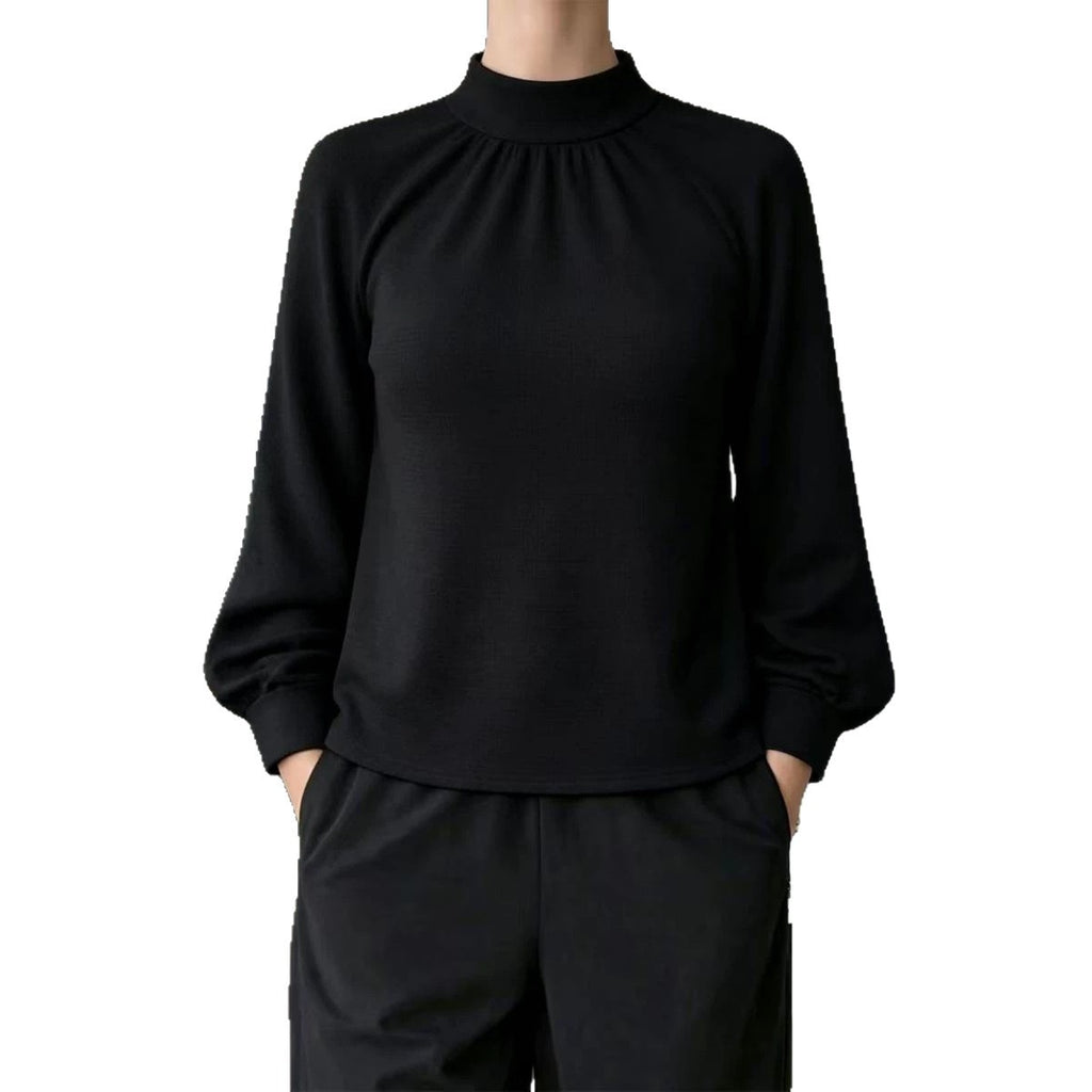 Springautumn Knitted Long-sleeve Casual Raglan-sleeve Turtleneck Lace-trimmed Sweater Bottoming Shirt