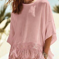 New Fallwinter Stylish Casual Crew-neck Tassel Top