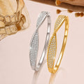 Light-luxury Twisted Bracelet With Zircon Inlays