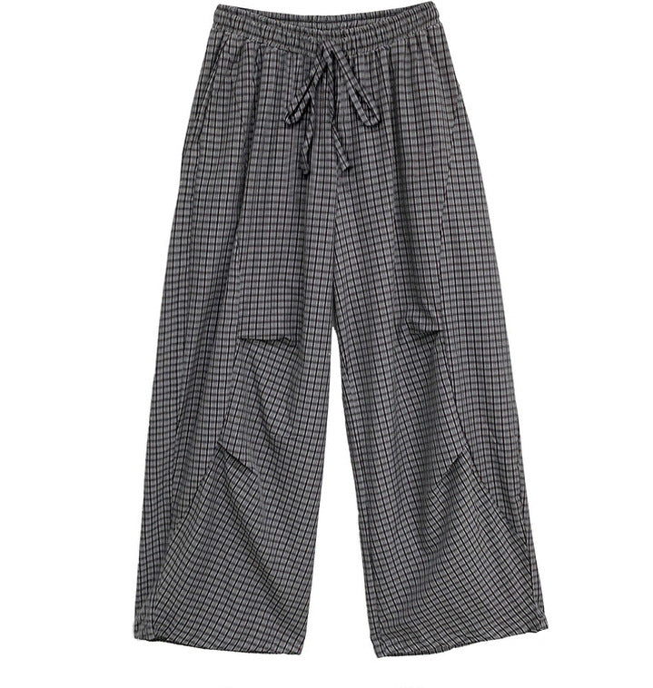 Elastic-waist Loose-fit Laid-back Long Pants