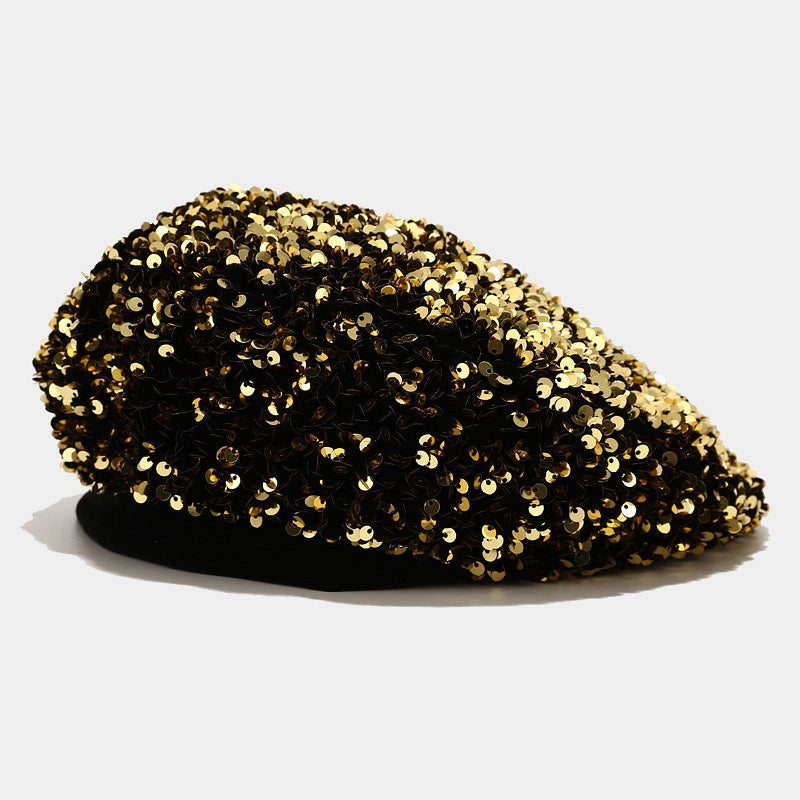 The Lady's Colorful Sequined Trendy And Cool Beanie Is Suitable For Attending Banquets, Daily Commuting, And Dating. It Can Also Be Used For Dressing Up.