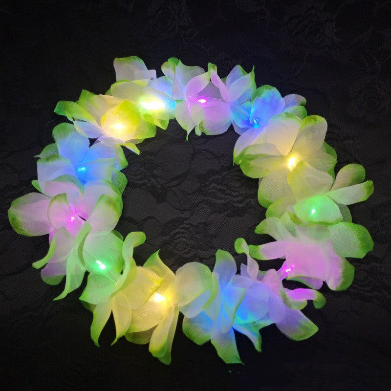 Handmade Polyester Luminous Hawaiian-style Colorful Garland