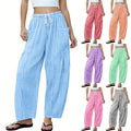 High-waisted Loose-fit Draping Figure-flattering Casual Floor-length Pants