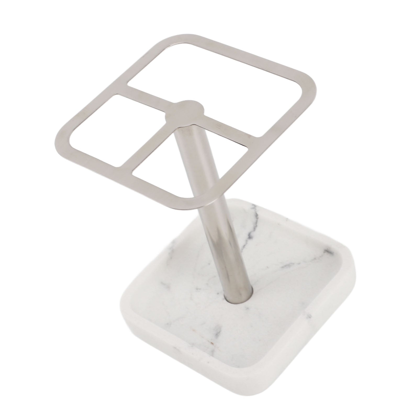 Toothbrush Holder Rustproof 304 Stainless Steel Toothpaste Storage Stand 3 Slots Space Saving Toothpaste Organizer For Bathroom Silver
